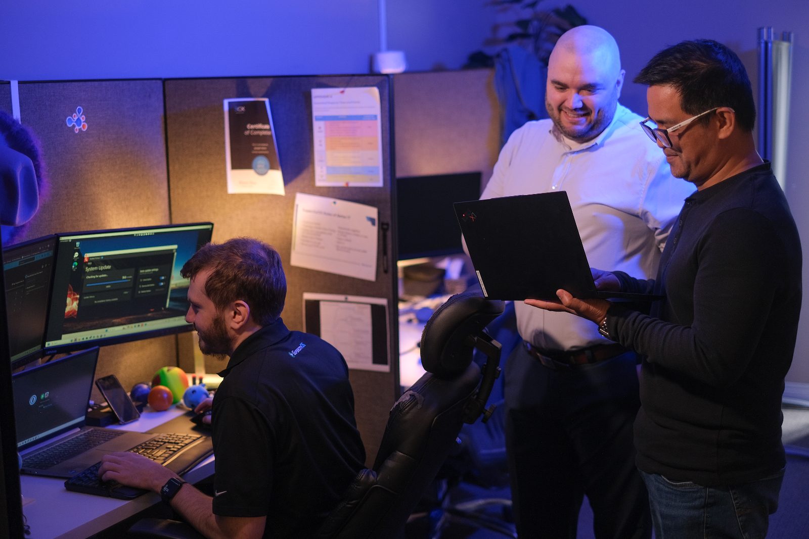 Help desk team at work